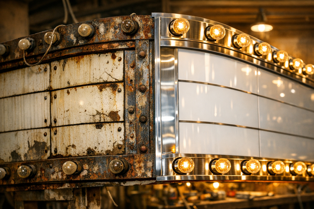Marquee canopy structural repair materials displayed