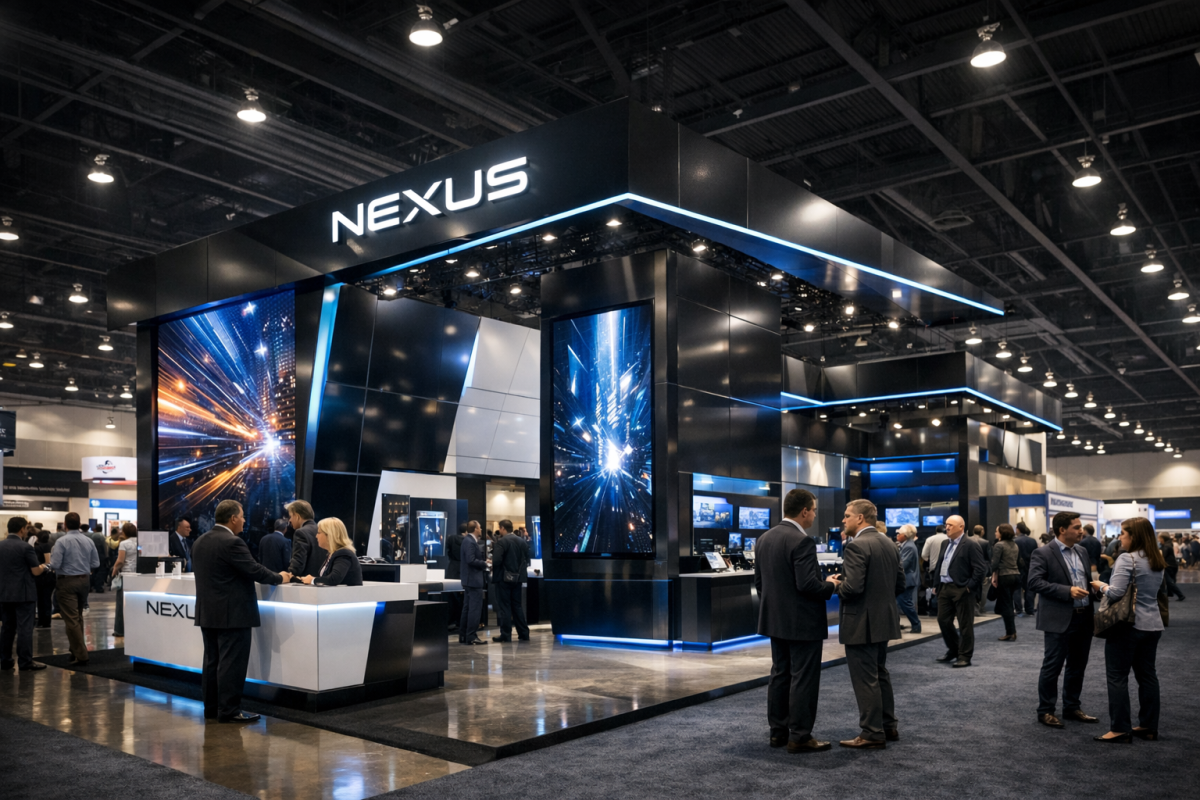 Custom trade show display booth setup