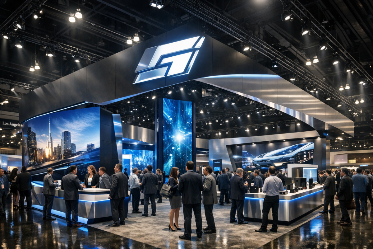 Bold trade show display at convention center