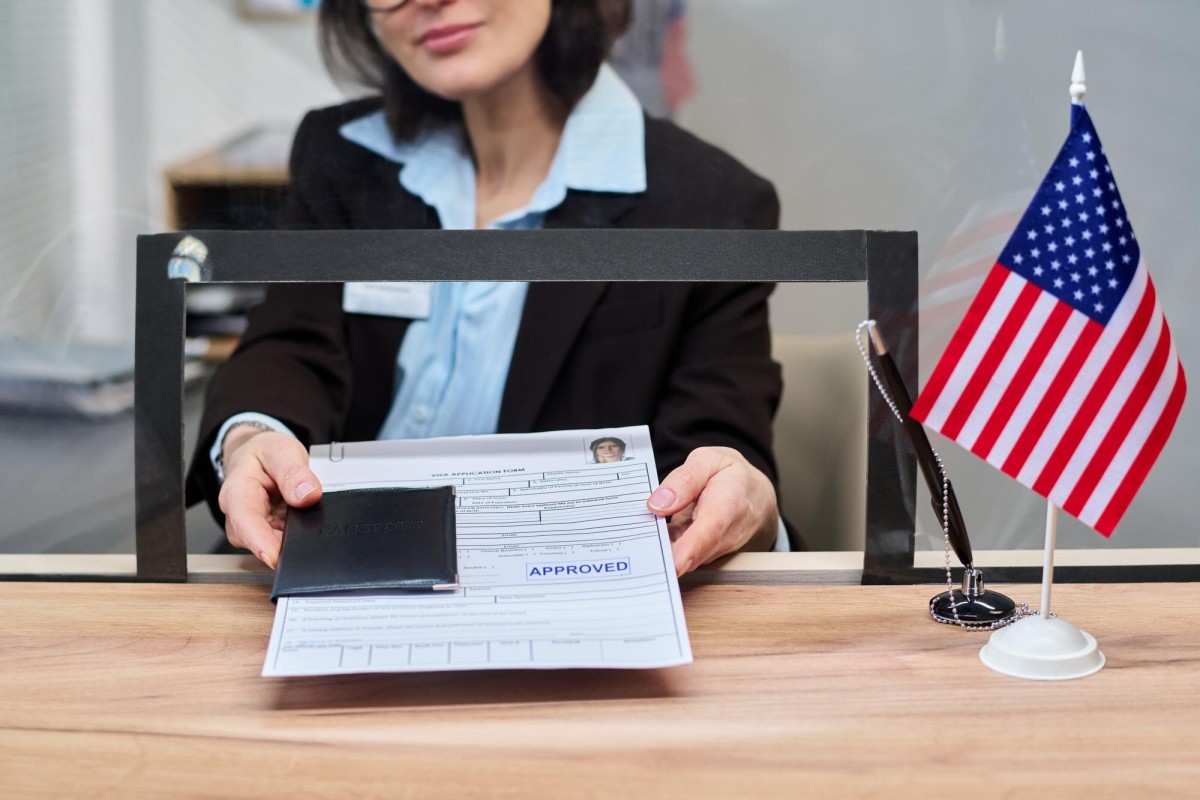 Businessman reviewing permit application documents